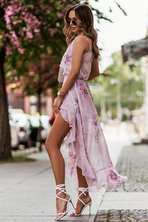 Sukienka Model Amis 307 Flowers Pink - IVON Sukienka Model Amis 307 Flowers Pink - IVON