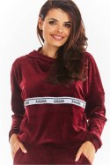 Bluza Damska Model A371 Bordo Welur - awama