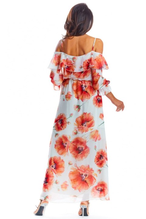 Sukienka Model A311 Red Flowers - awama Sukienka Model A311 Red Flowers - awama