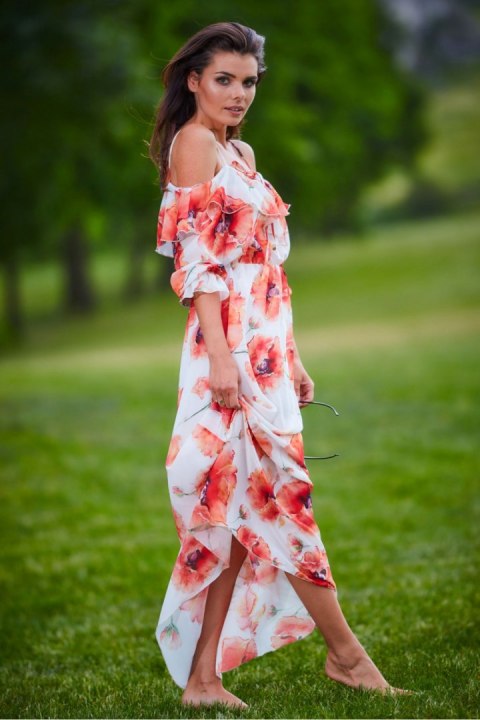 Sukienka Model A311 Red Flowers - awama Sukienka Model A311 Red Flowers - awama