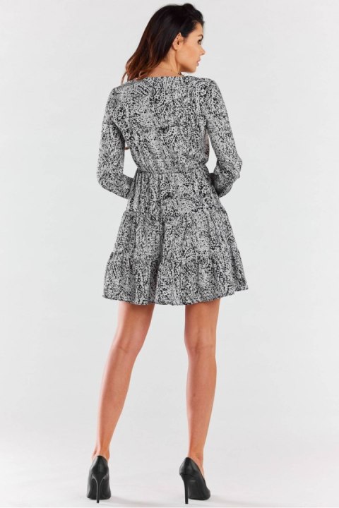 Sukienka Model A470 Black/White Pattern - awama Sukienka Model A470 Black/White Pattern - awama
