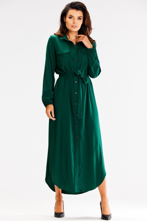Sukienka Model A601 Bottle Green - awama Sukienka Model A601 Bottle Green - awama