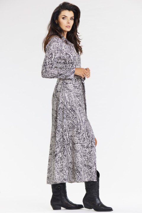 Sukienka Model A665 Black/White Pattern - awama Sukienka Model A665 Black/White Pattern - awama