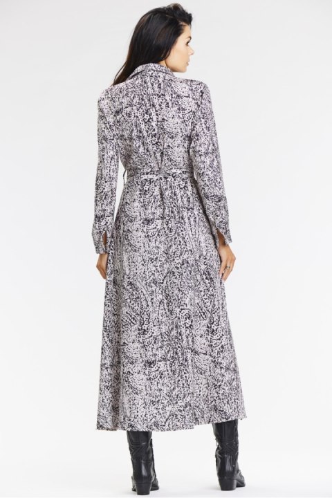 Sukienka Model A665 Black/White Pattern - awama Sukienka Model A665 Black/White Pattern - awama