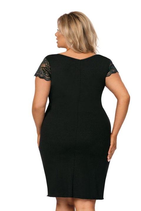 Koszulka nocna Koszula Nocna Model Tess plus Black - Donna Koszulka nocna Koszula Nocna Model Tess plus Black - Donna