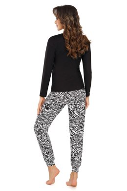 Piżama Damska Model Zebra Long Black - Donna