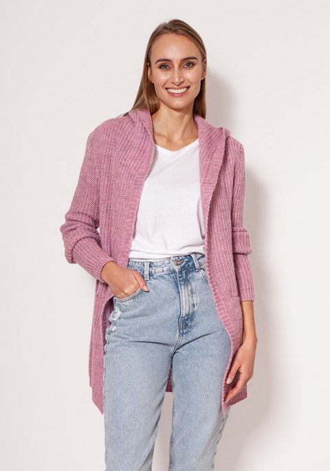 Sweter Kardigan Model PA018 Pink - MKM Sweter Kardigan Model PA018 Pink - MKM