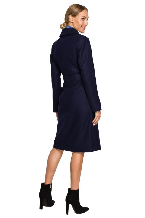 Płaszcz Model MOE708 Navy - Moe Płaszcz Model MOE708 Navy - Moe