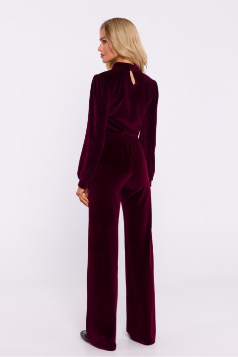 Spodnie Damskie Model MOE830 Bordo - Moe Spodnie Damskie Model MOE830 Bordo - Moe