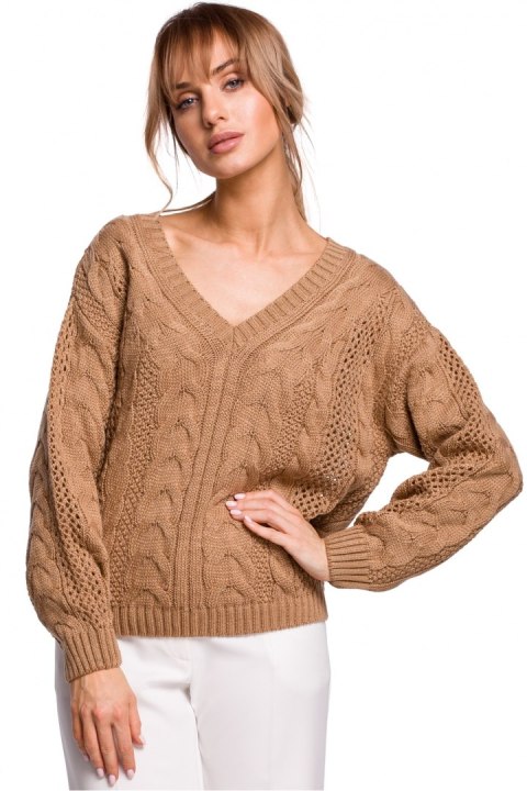 Sweter Damski Model MOE510 Beige - Moe