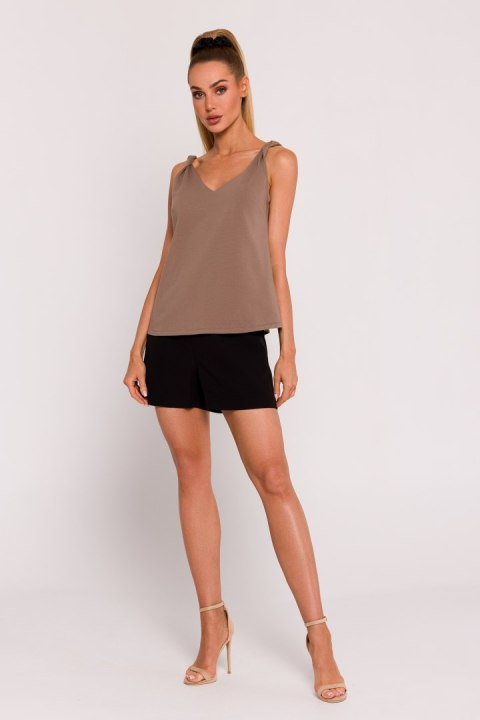 Bluzka Model MOE792 Cacao - Moe Bluzka Model MOE792 Cacao - Moe