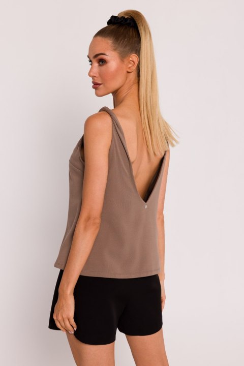 Bluzka Model MOE792 Cacao - Moe Bluzka Model MOE792 Cacao - Moe