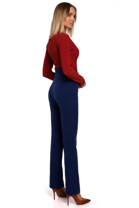 Spodnie Damskie Model MOE530 Navy - Moe Spodnie Damskie Model MOE530 Navy - Moe