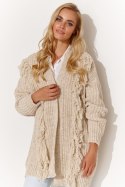 Sweter Kardigan Model S142 Beige Melange - Makadamia