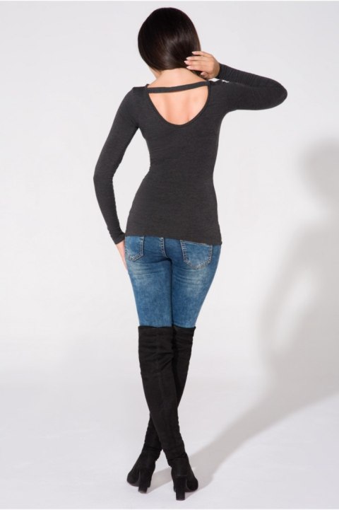 Bluzka Model T149 Dark Grey - Tessita Bluzka Model T149 Dark Grey - Tessita