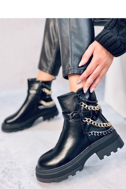 Botki militarne z łańcuszkami TOLIVER BLACK - Inello Botki militarne z łańcuszkami TOLIVER BLACK - Inello