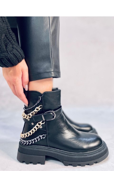 Botki militarne z łańcuszkami TOLIVER BLACK - Inello Botki militarne z łańcuszkami TOLIVER BLACK - Inello
