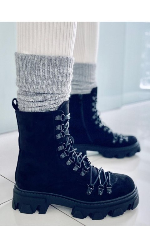 Botki sznurowane workery CONOR BLACK - Inello Botki sznurowane workery CONOR BLACK - Inello