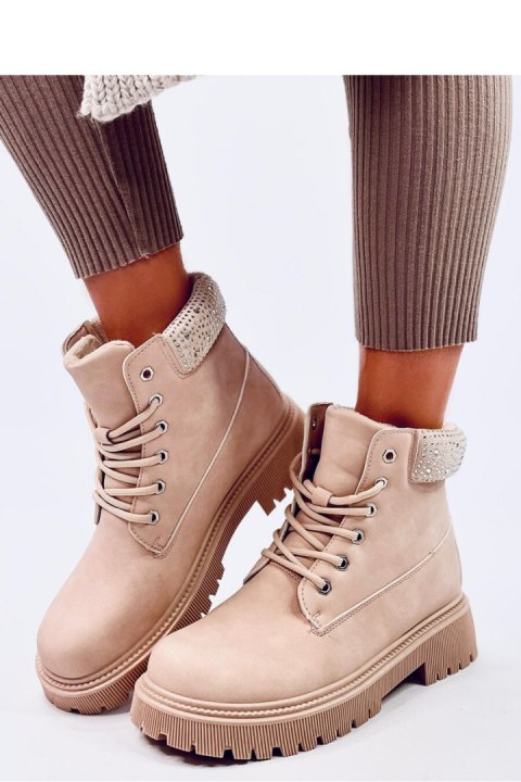 Traperki damskie ocieplane LEODE BEIGE - Inello Traperki damskie ocieplane LEODE BEIGE - Inello