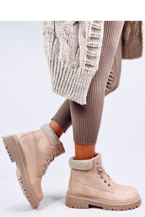 Traperki damskie ocieplane LEODE BEIGE - Inello Traperki damskie ocieplane LEODE BEIGE - Inello