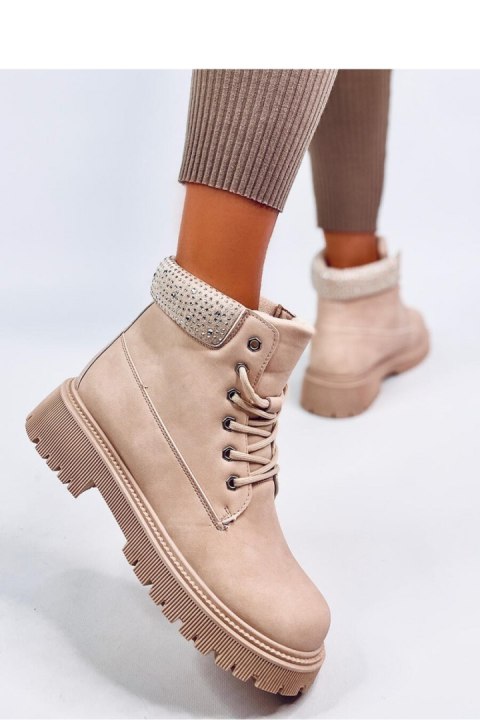 Traperki damskie ocieplane LEODE BEIGE - Inello Traperki damskie ocieplane LEODE BEIGE - Inello
