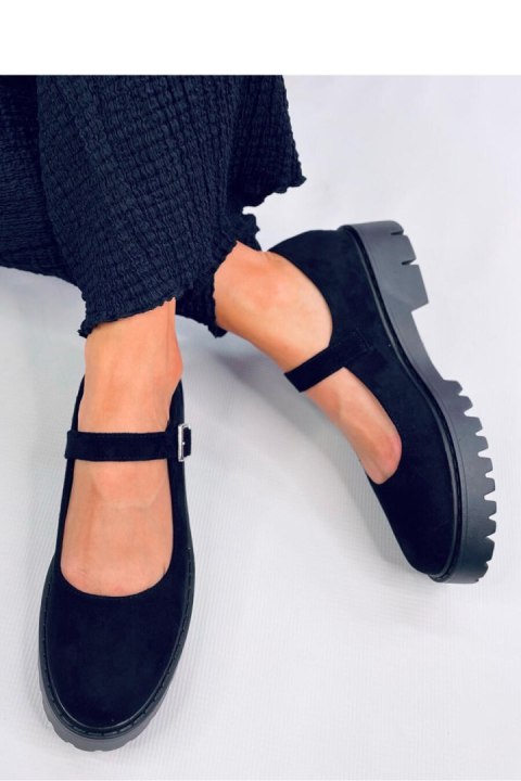 Baleriny na platformie z paseczkami HOLMESS BLACK - Inello Baleriny na platformie z paseczkami HOLMESS BLACK - Inello
