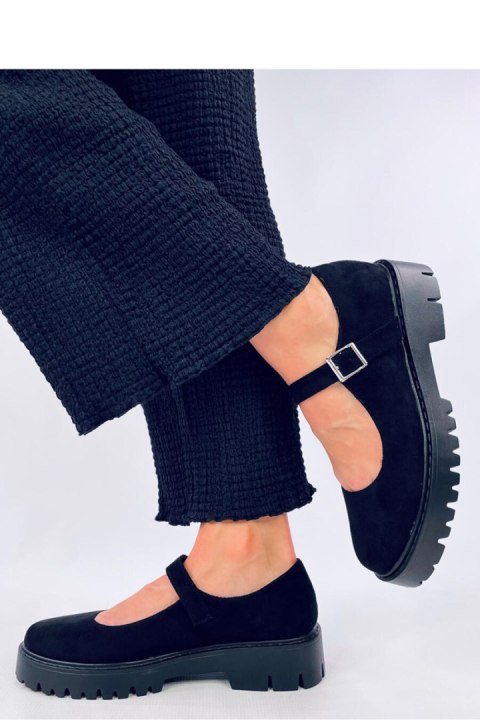 Baleriny na platformie z paseczkami HOLMESS BLACK - Inello Baleriny na platformie z paseczkami HOLMESS BLACK - Inello