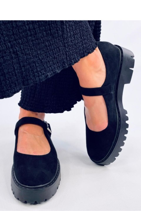 Baleriny na platformie z paseczkami HOLMESS BLACK - Inello Baleriny na platformie z paseczkami HOLMESS BLACK - Inello