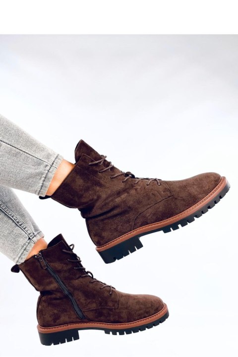 Botki sznurowane zamszowe SIMMER BROWN - Inello Botki sznurowane zamszowe SIMMER BROWN - Inello