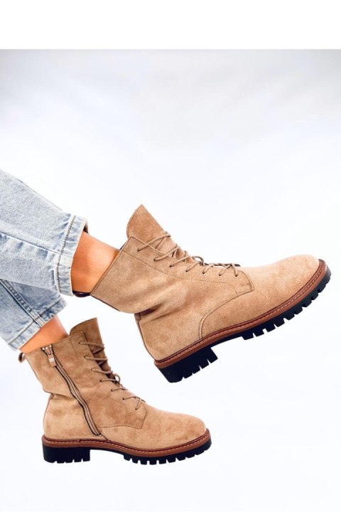 Botki sznurowane zamszowe SIMMER KHAKI - Inello Botki sznurowane zamszowe SIMMER KHAKI - Inello