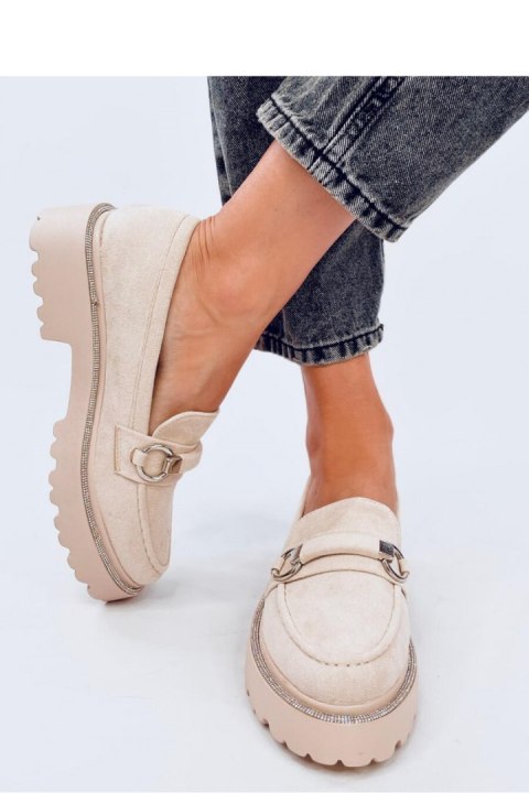 Mokasyny zamszowe wysoka podeszwa SHEADY BEIGE - Inello Mokasyny zamszowe wysoka podeszwa SHEADY BEIGE - Inello