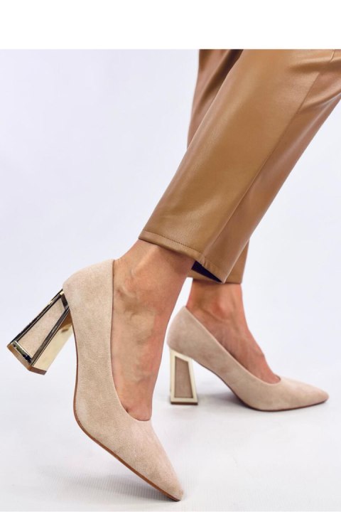 Czółenka na geometrycznym obcasie CONSTIE BEIGE - Inello Czółenka na geometrycznym obcasie CONSTIE BEIGE - Inello