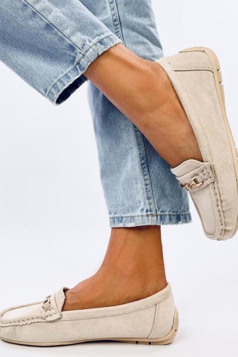 Mokasyny damskie zamszowe SOURD BEIGE - Inello Mokasyny damskie zamszowe SOURD BEIGE - Inello