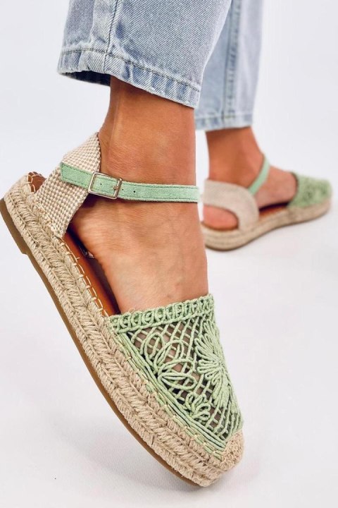 Sandałki ażurowe espadryle PREMAT GREEN - Inello Sandałki ażurowe espadryle PREMAT GREEN - Inello
