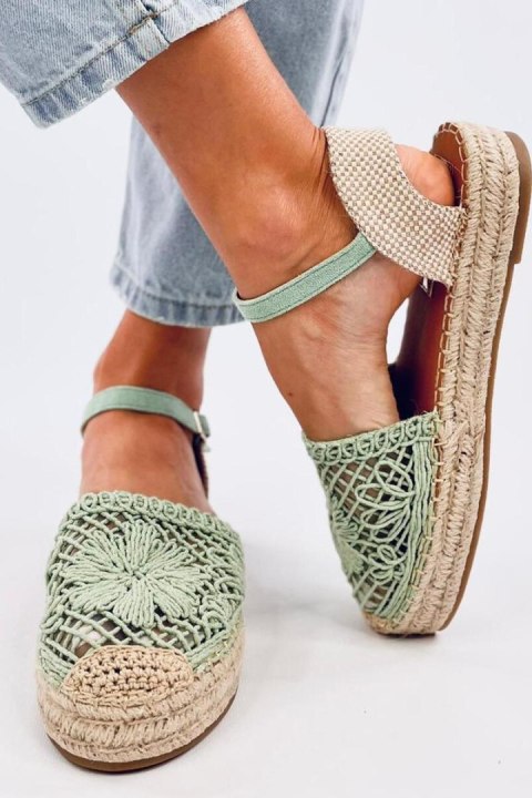 Sandałki ażurowe espadryle PREMAT GREEN - Inello Sandałki ażurowe espadryle PREMAT GREEN - Inello