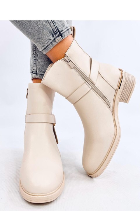 Sztyblety damskie licowe AVERILL BEIGE - Inello Sztyblety damskie licowe AVERILL BEIGE - Inello