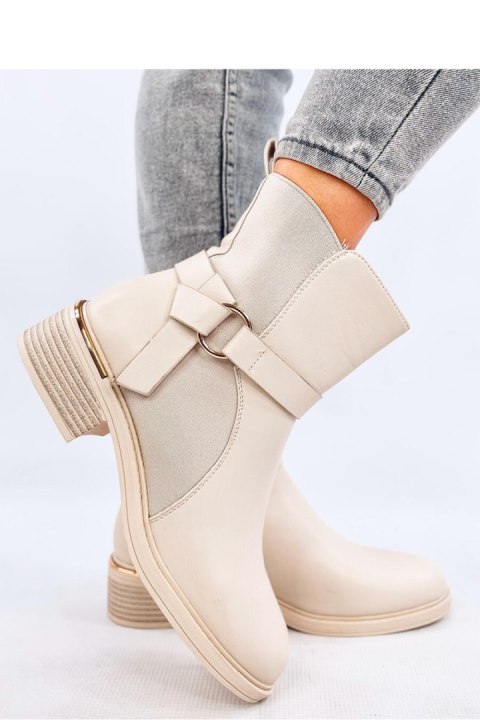 Sztyblety damskie licowe AVERILL BEIGE - Inello Sztyblety damskie licowe AVERILL BEIGE - Inello