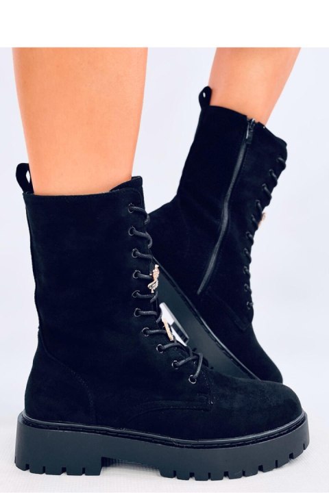 Botki glany sznurowane z muchą CENTRO BLACK - Inello Botki glany sznurowane z muchą CENTRO BLACK - Inello