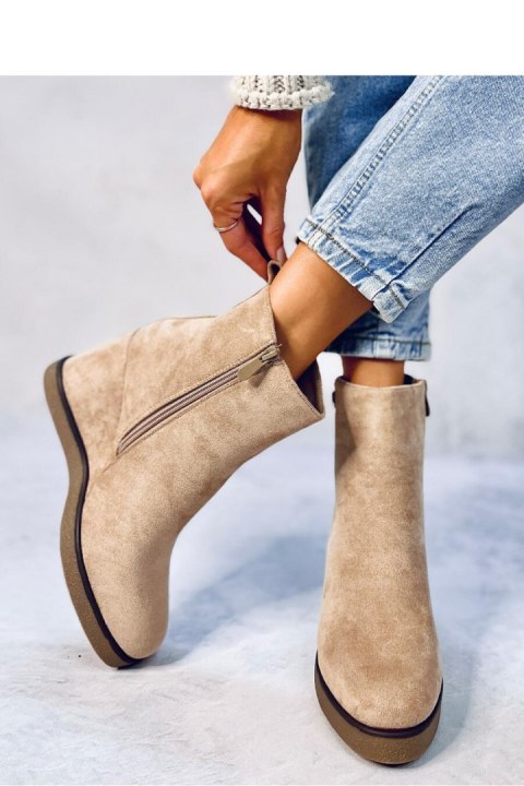 Botki na koturnie ROCHELLE KHAKI - Inello Botki na koturnie ROCHELLE KHAKI - Inello