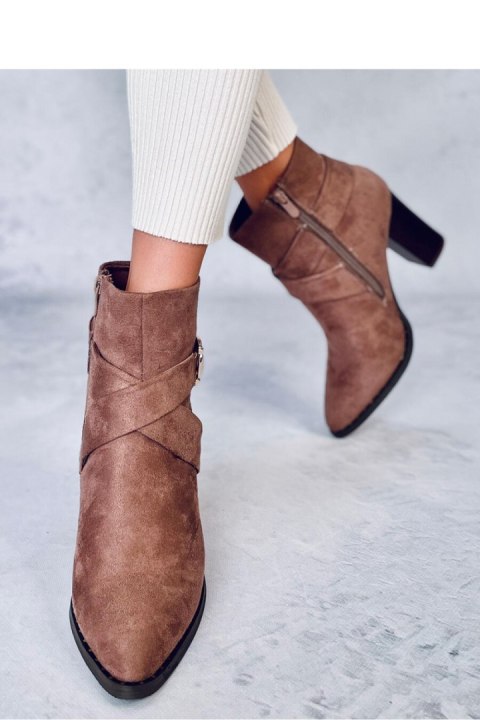 Botki na obcasie JANISA KHAKI - Inello Botki na obcasie JANISA KHAKI - Inello