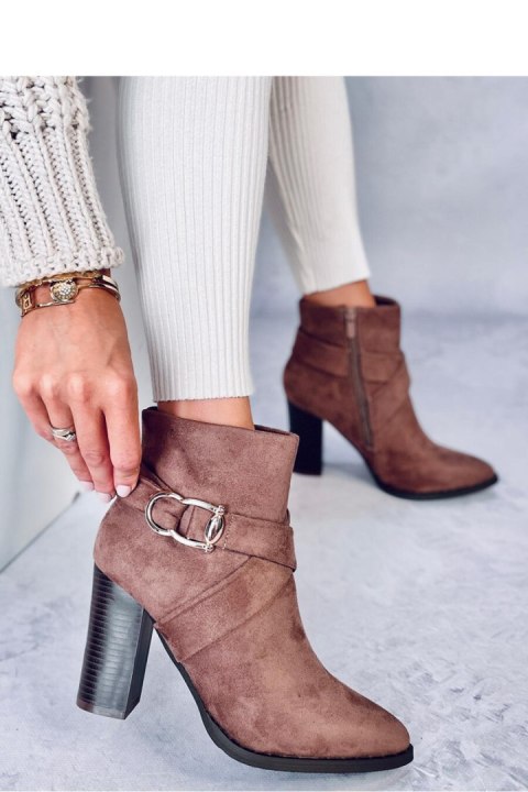 Botki na obcasie JANISA KHAKI - Inello Botki na obcasie JANISA KHAKI - Inello