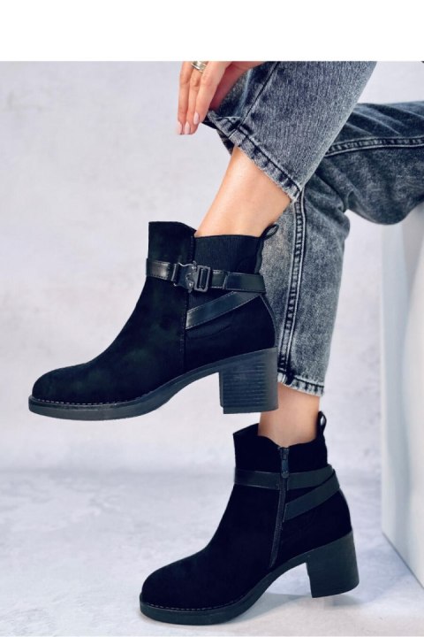 Botki na stabilnym obcasie YONDA BLACK - Inello Botki na stabilnym obcasie YONDA BLACK - Inello