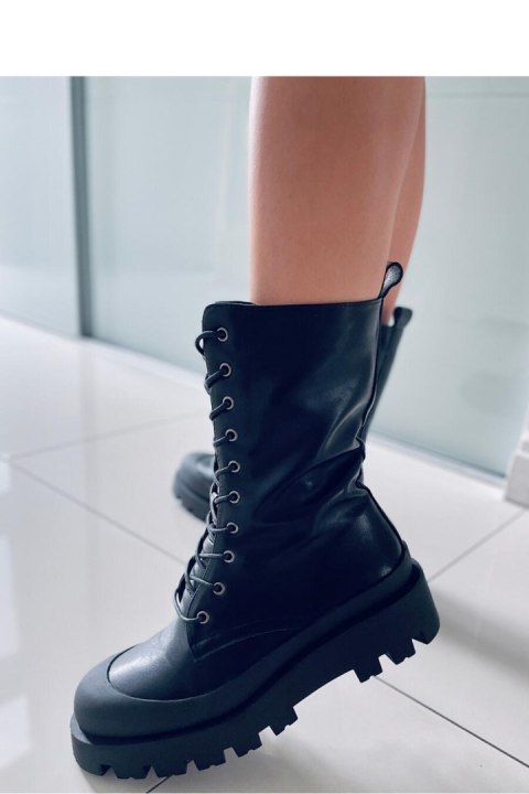 Botki sznurowane glany KNIGHT BLACK - Inello Botki sznurowane glany KNIGHT BLACK - Inello