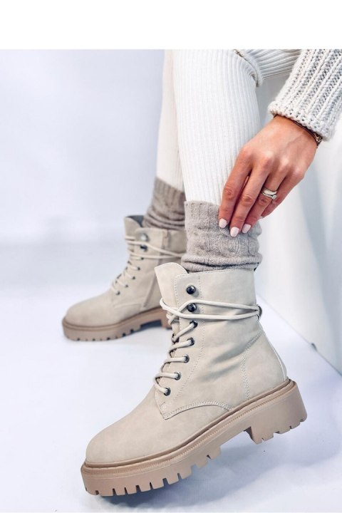 Botki sznurowane na protektorze SIMMO BEIGE - Inello Botki sznurowane na protektorze SIMMO BEIGE - Inello