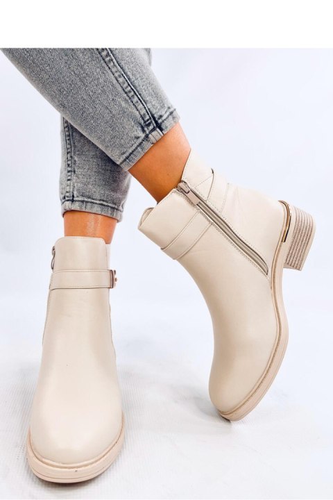 Botki sztyblety licowe GAVINS BEIGE PU - Inello Botki sztyblety licowe GAVINS BEIGE PU - Inello