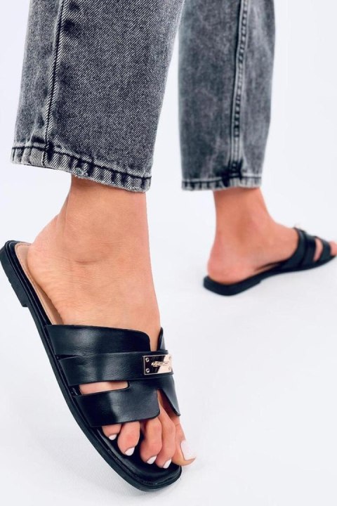 Sandał Klapki damskie DAUDI BLACK - Inello Sandał Klapki damskie DAUDI BLACK - Inello