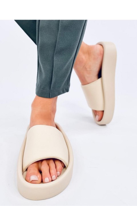 Sandał Miękkie klapki damskie FONTES BEIGE - Inello Sandał Miękkie klapki damskie FONTES BEIGE - Inello