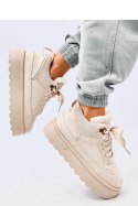 Sneakersy na platformie ocieplane SKINNER BEIGE - Inello