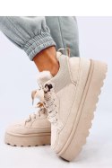 Sneakersy na platformie ocieplane SKINNER BEIGE - Inello