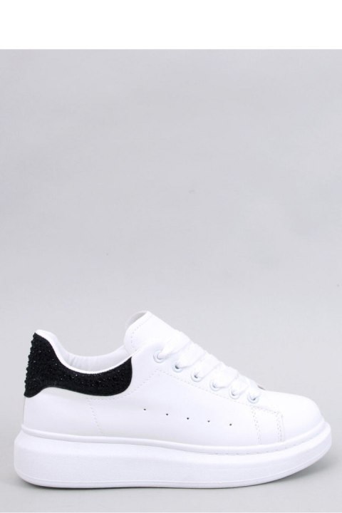 Sneakersy na platformie z cyrkoniami PARKSS WHITE/BLACK - Inello